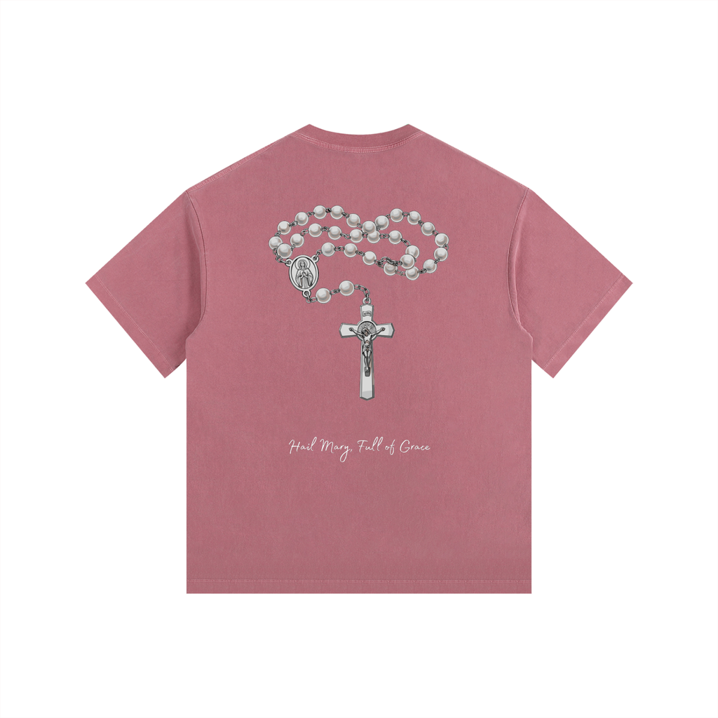 Rosary - Vintage Washed Oversized Cotton T-Shirt