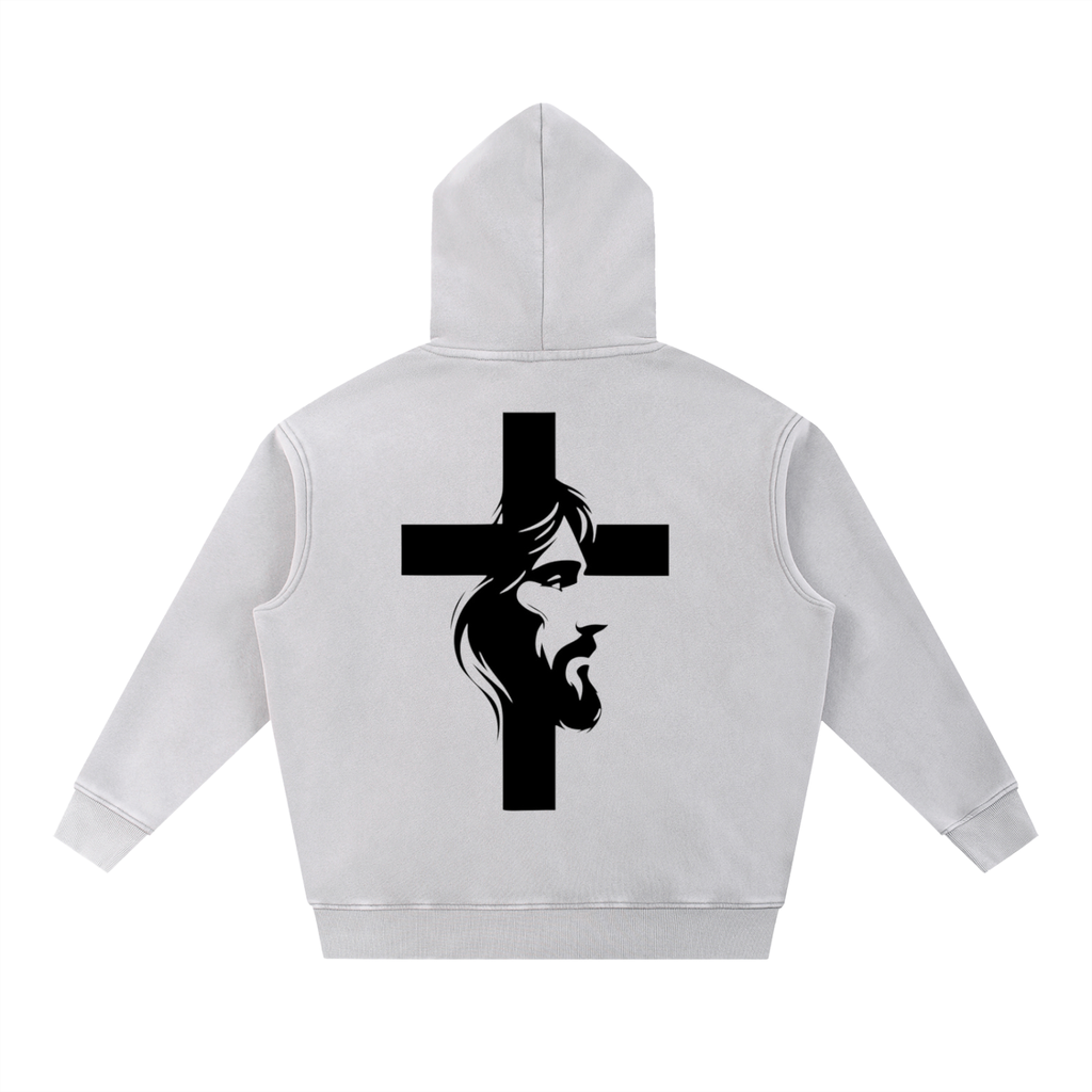 Jesus Cross - Snow Wash Fleece Oversize Hoodie