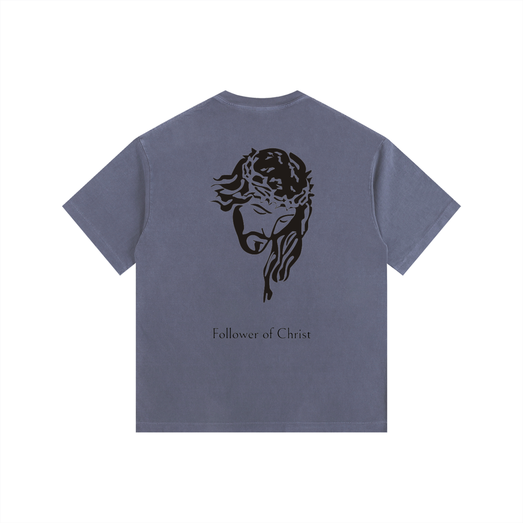 Follower of Christ - Vintage Washed Oversized Cotton T-Shirt