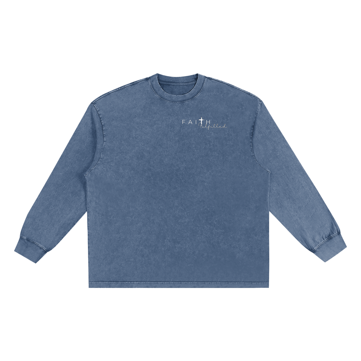 Jesus Is King Long Sleeve - Snow Washed Frayed Edge T-Shirt