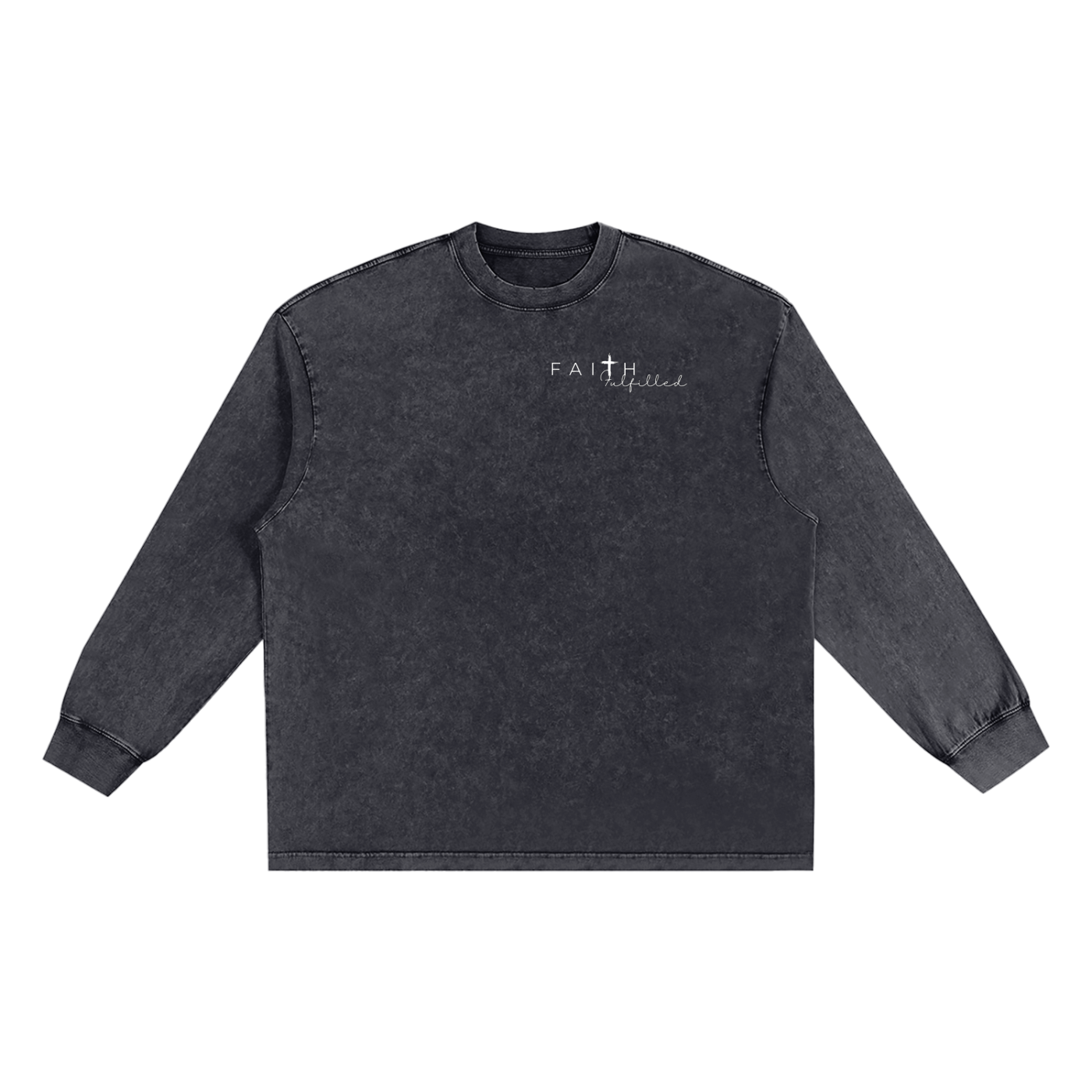 Jesus Is King Long Sleeve - Snow Washed Frayed Edge T-Shirt