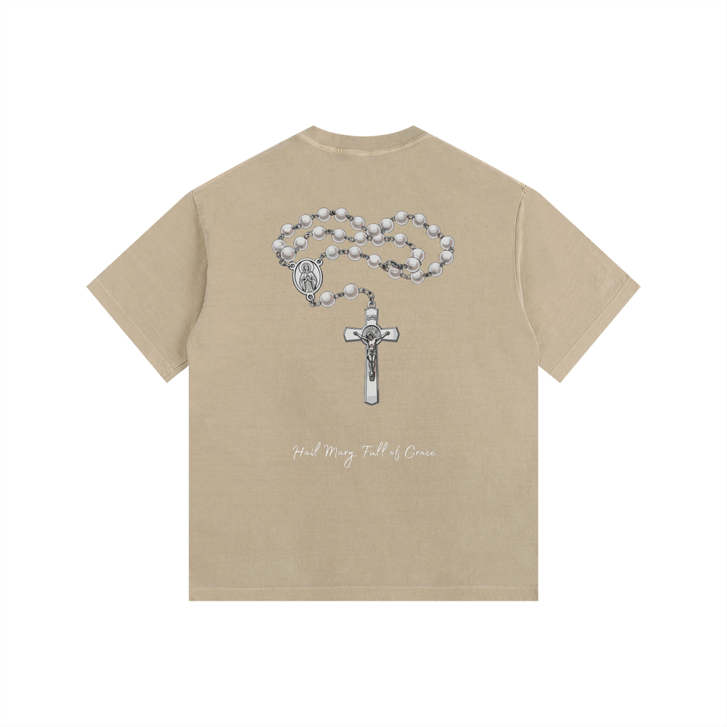 Rosary - Vintage Washed Oversized Cotton T-Shirt