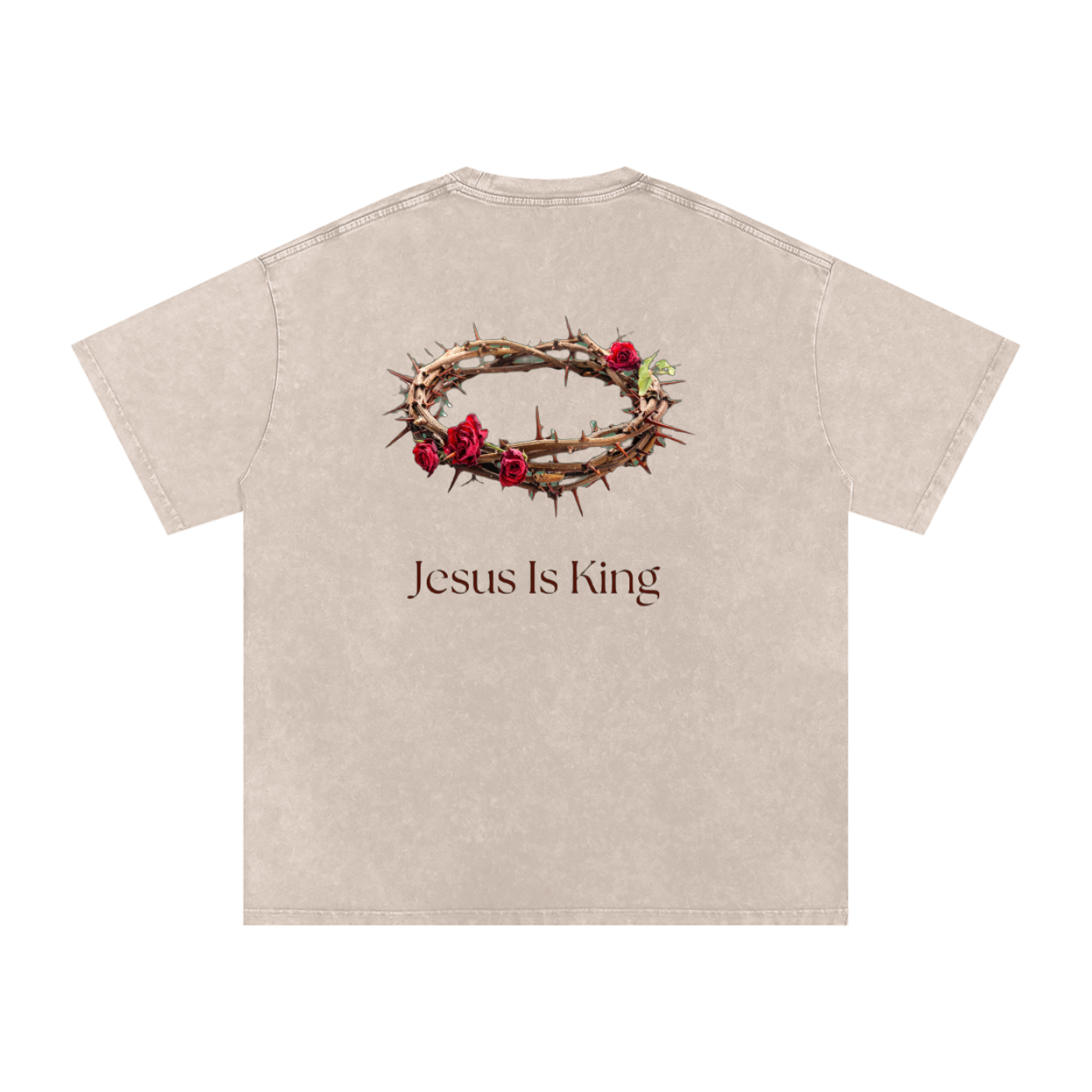 Jesus is King - Snow Washed Oversized Cotton T-Shirt