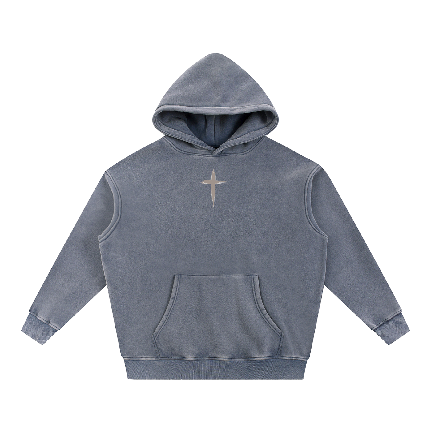 St Charbel Rosary - Snow Wash Fleece Oversize Hoodie