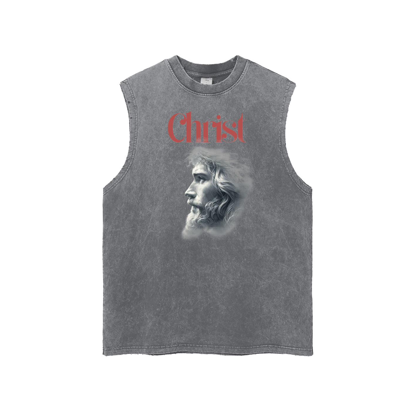 The Christ - Snow Washed Frayed Hem Tank Top