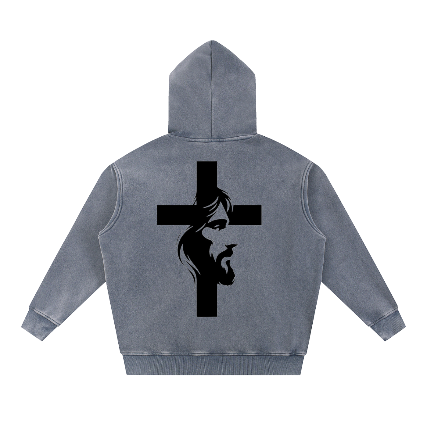 Jesus Cross - Snow Wash Fleece Oversize Hoodie