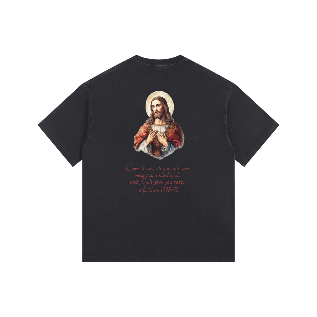 Matthew 11 - Vintage Washed Oversized Cotton T-Shirt