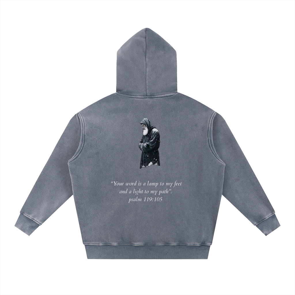 St Charbel Psalm 109 - Snow Wash Fleece Oversize Hoodie
