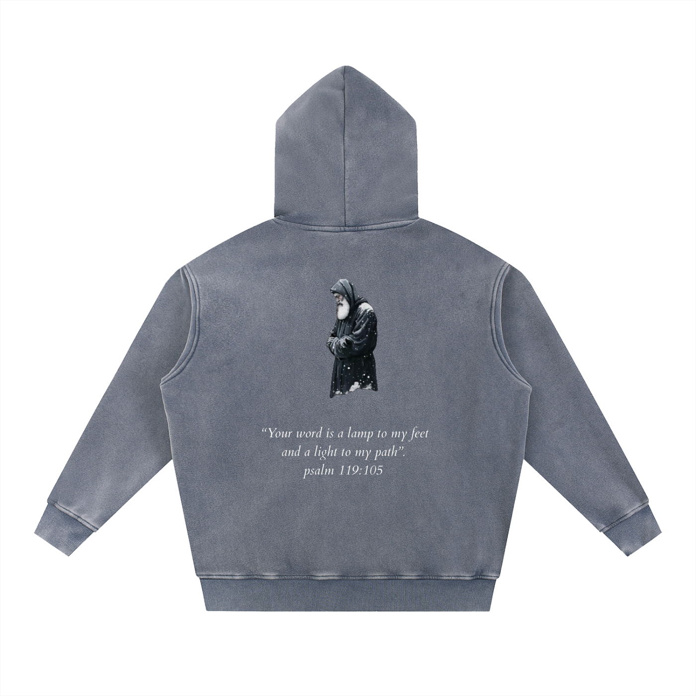 St Charbel Psalm 109 - Snow Wash Fleece Oversize Hoodie