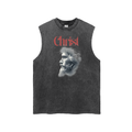 The Christ - Snow Washed Frayed Hem Tank Top