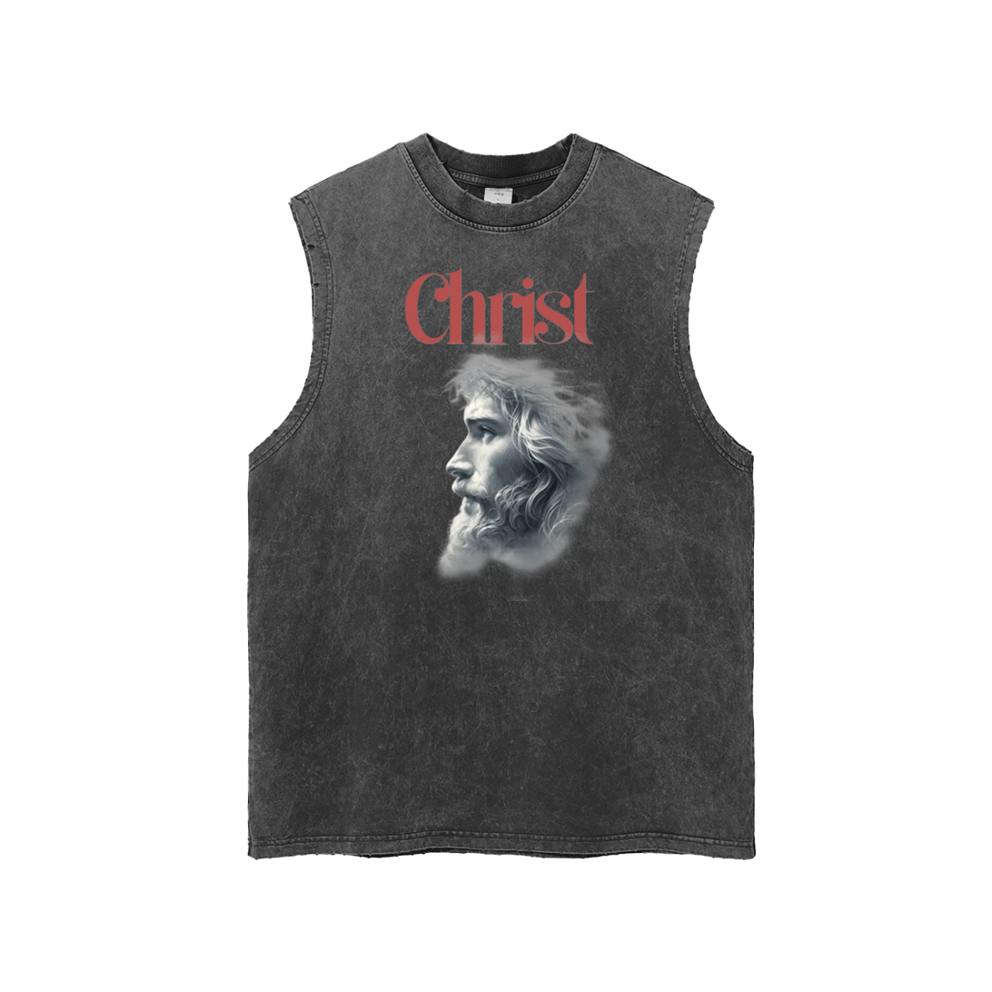 The Christ - Snow Washed Frayed Hem Tank Top