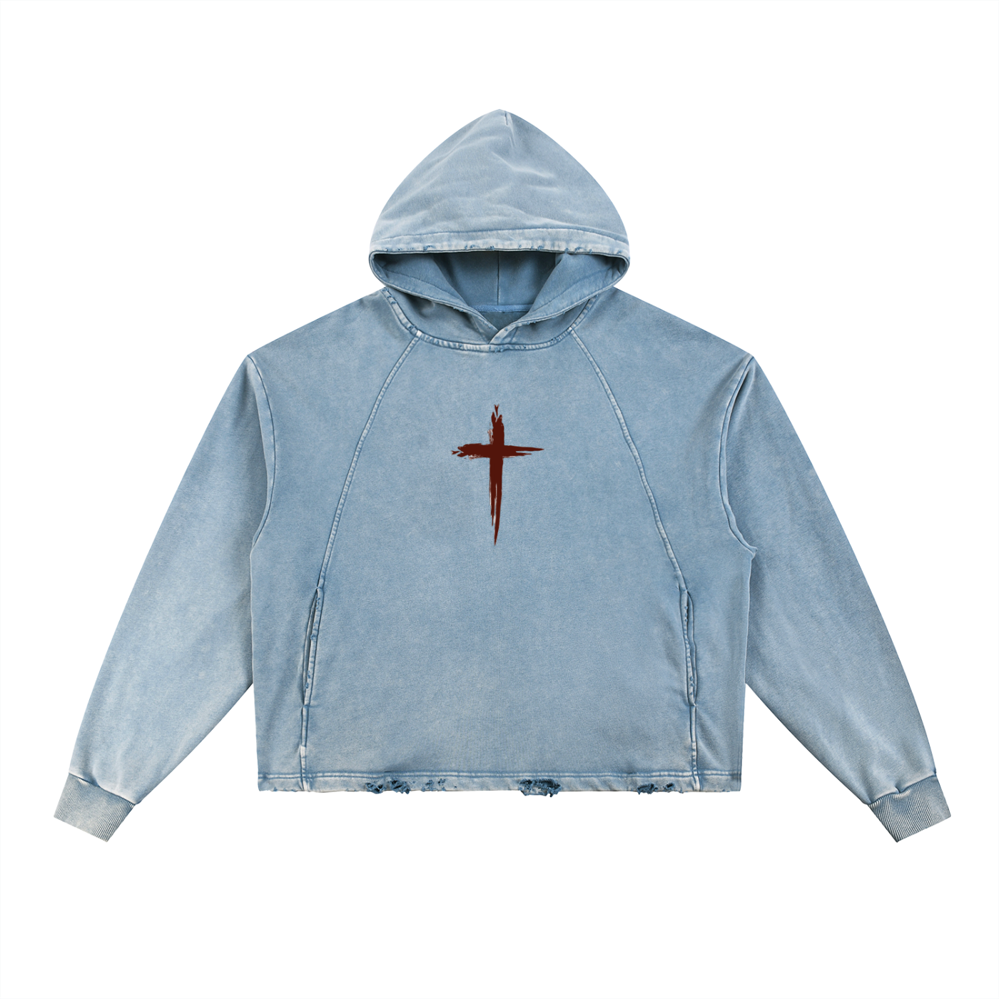 Jesus is King - Vintage Washed Frayed-Hem Hoodie