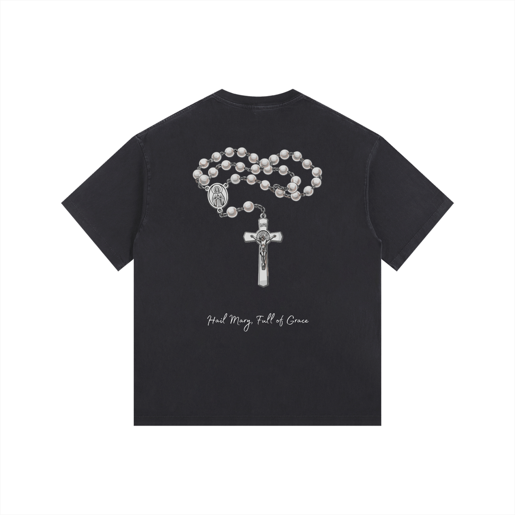 Rosary - Vintage Washed Oversized Cotton T-Shirt