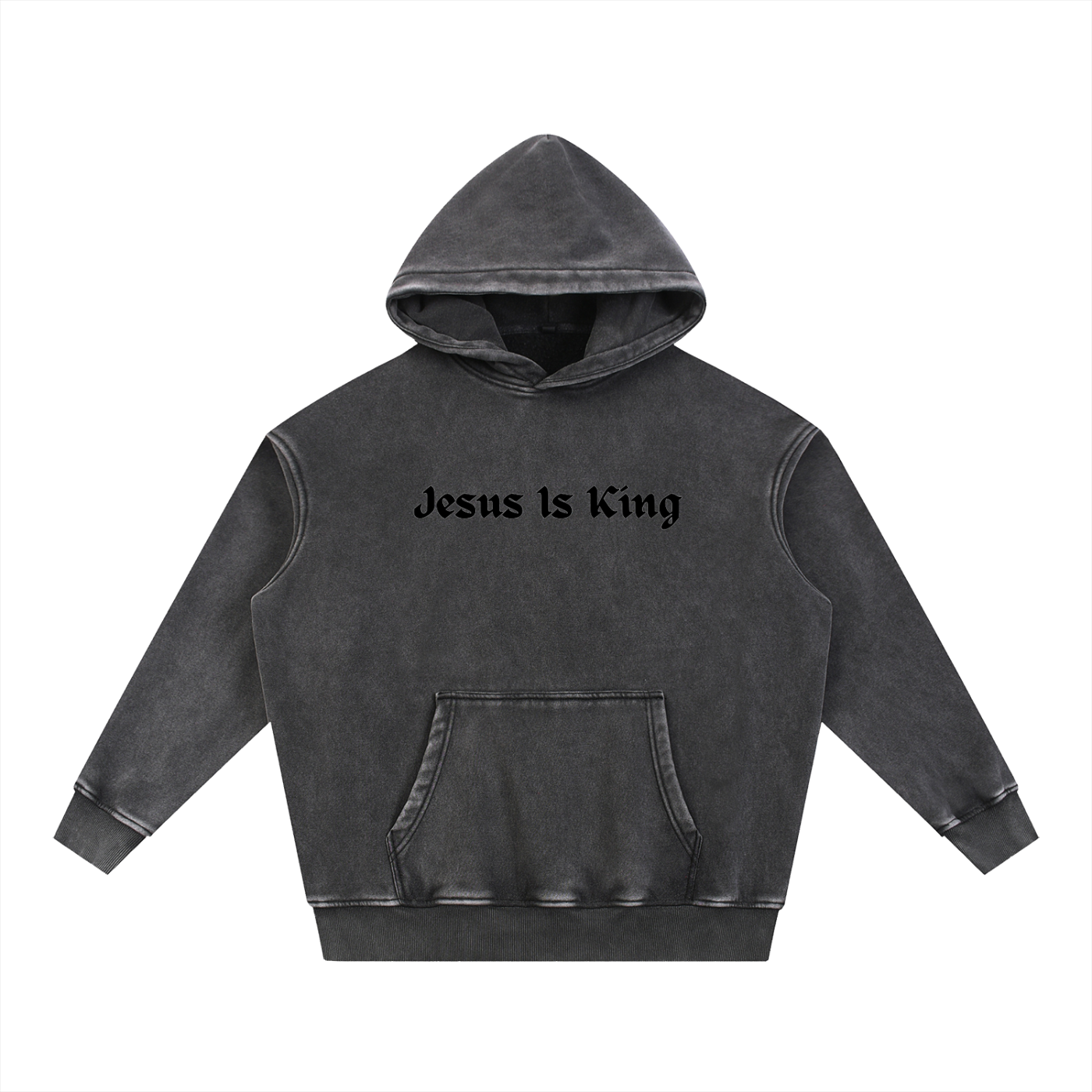 Jesus Cross - Snow Wash Fleece Oversize Hoodie