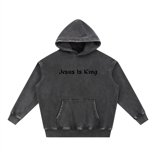 Jesus Cross - Snow Wash Fleece Oversize Hoodie