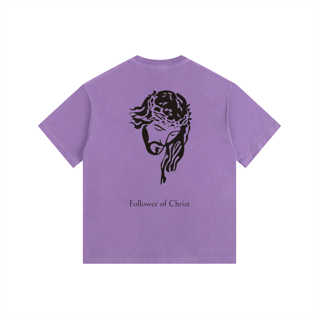 Follower of Christ - Vintage Washed Oversized Cotton T-Shirt