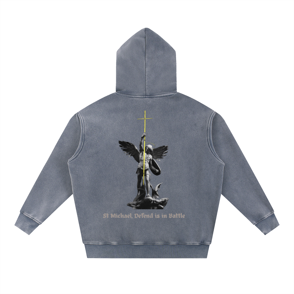 St Michael - Snow Wash Fleece Oversize Hoodie