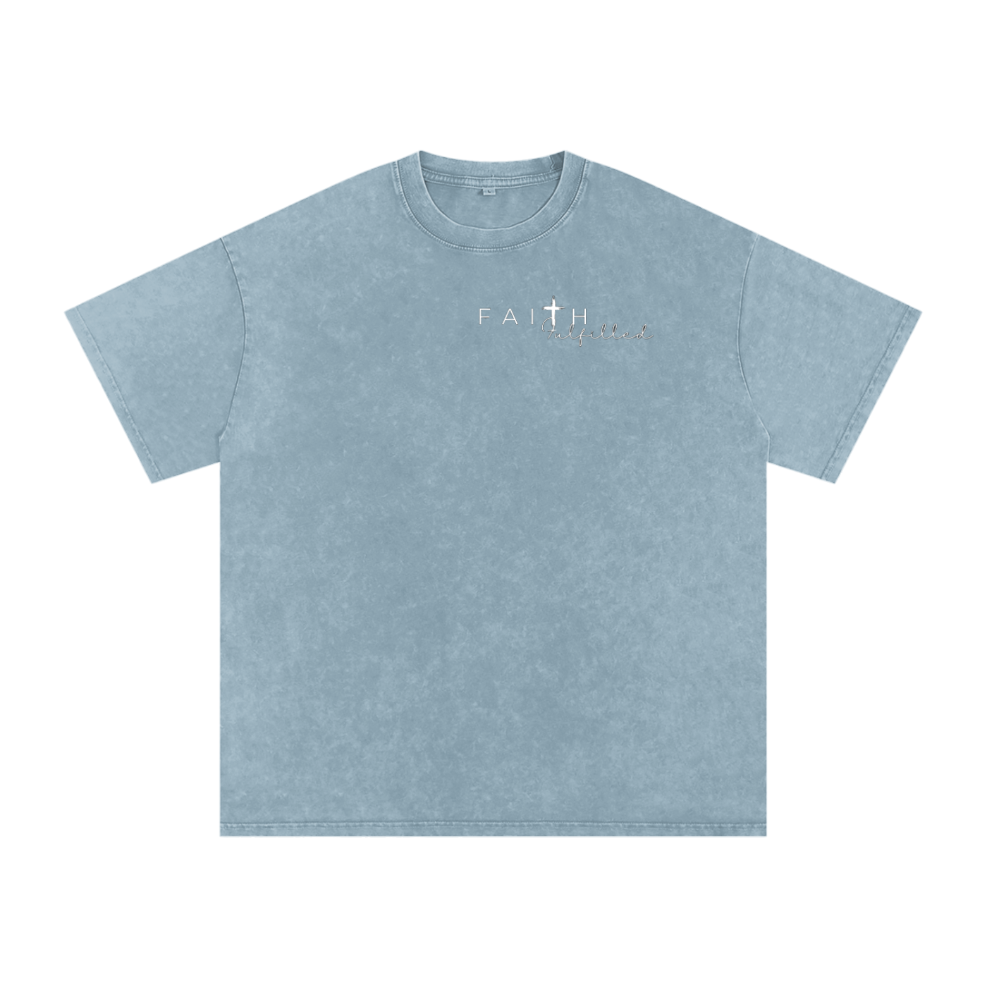 Cross Wings - Snow Washed Oversized Cotton T-Shirt