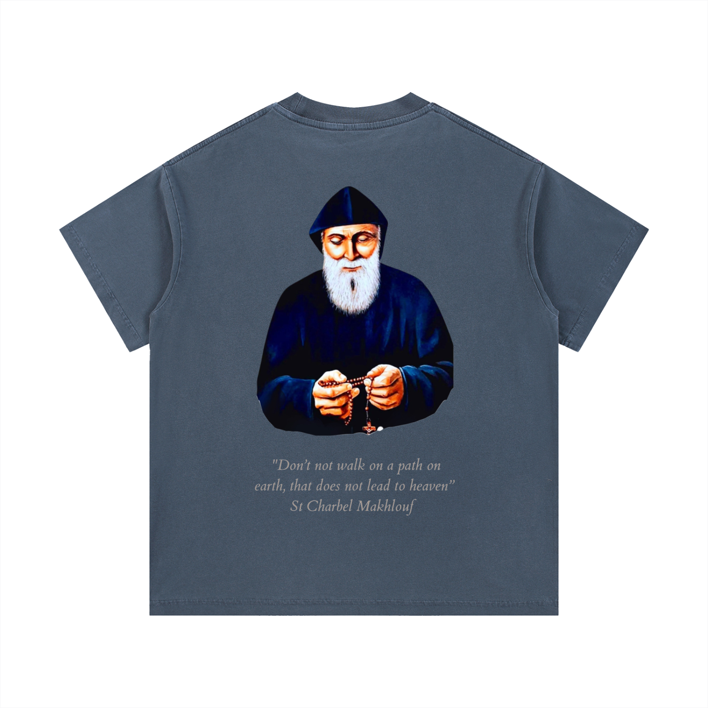 St Charbel Rosary - Vintage Wash Cotton T-Shirt