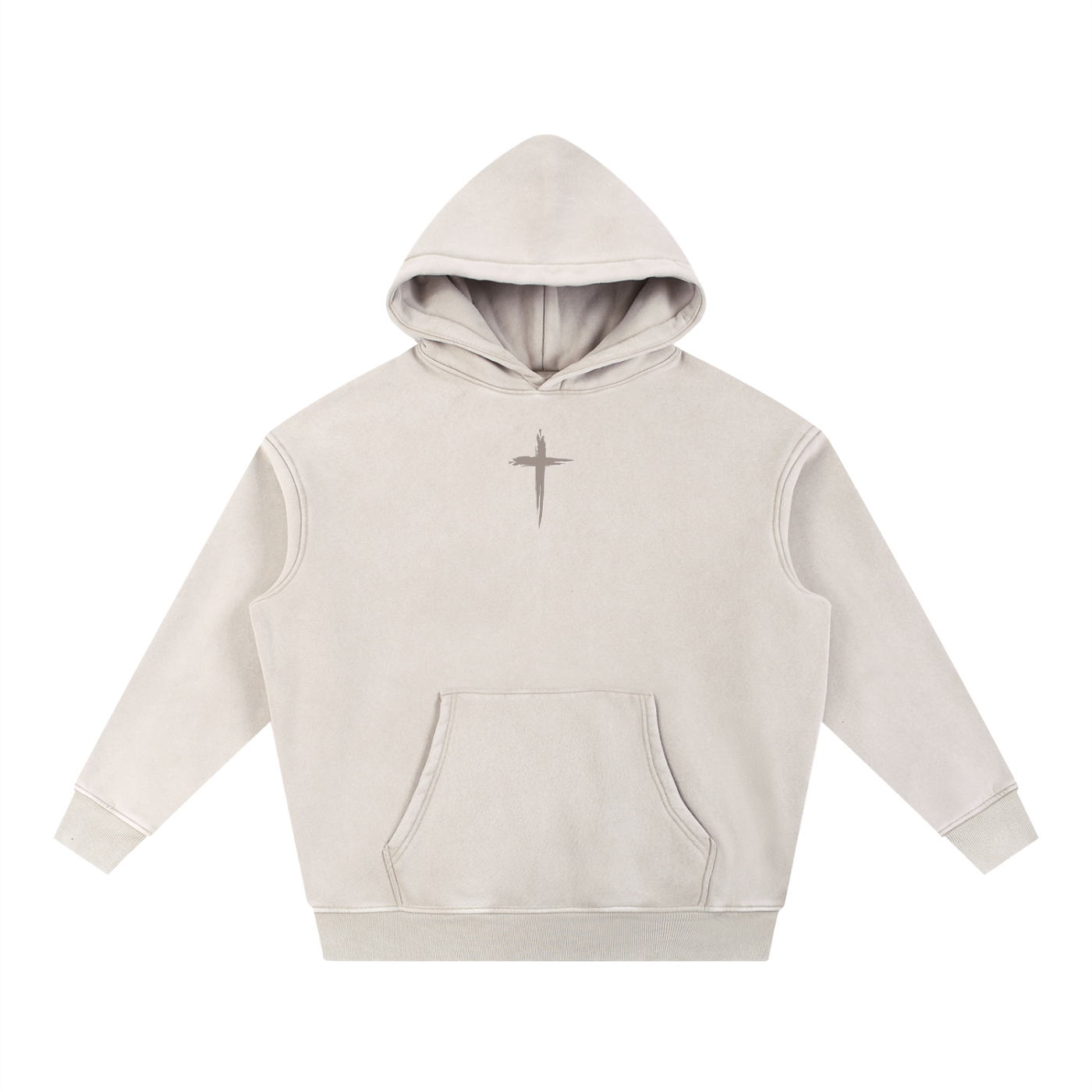St Charbel Rosary - Snow Wash Fleece Oversize Hoodie