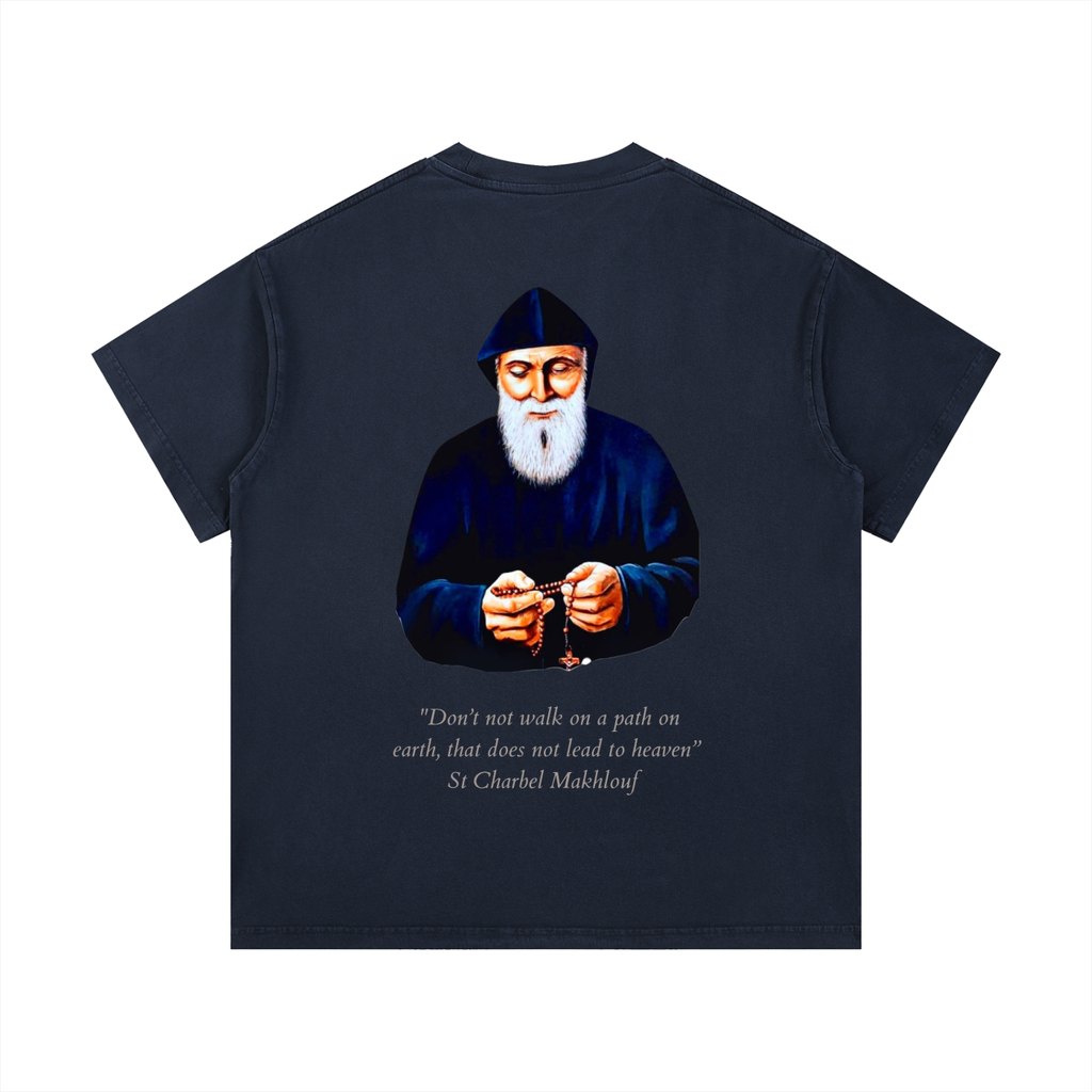 St Charbel Rosary - Vintage Wash Cotton T-Shirt