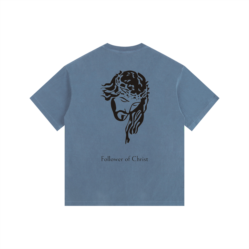 Follower of Christ - Vintage Washed Oversized Cotton T-Shirt