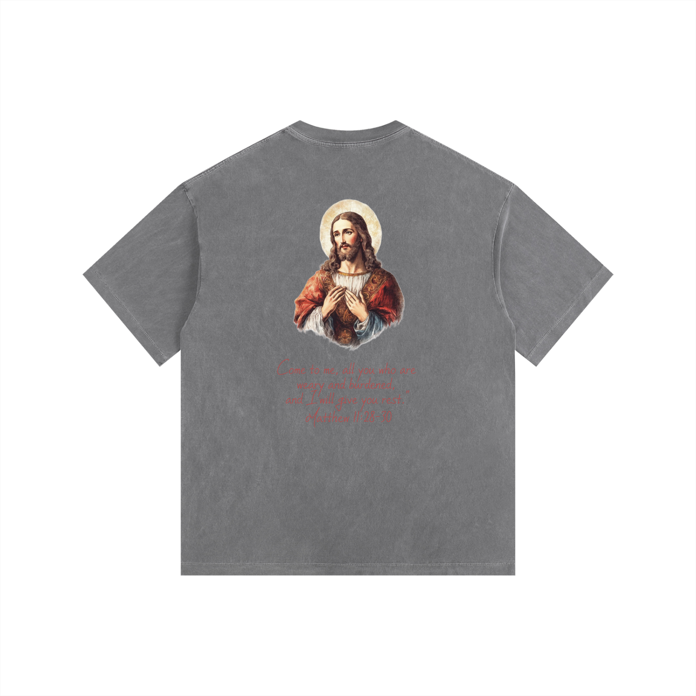 Matthew 11 - Vintage Washed Oversized Cotton T-Shirt