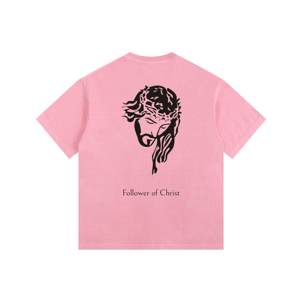 Follower of Christ - Vintage Washed Oversized Cotton T-Shirt