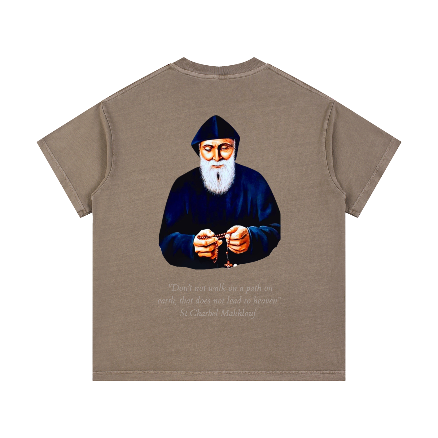 St Charbel Rosary - Vintage Wash Cotton T-Shirt