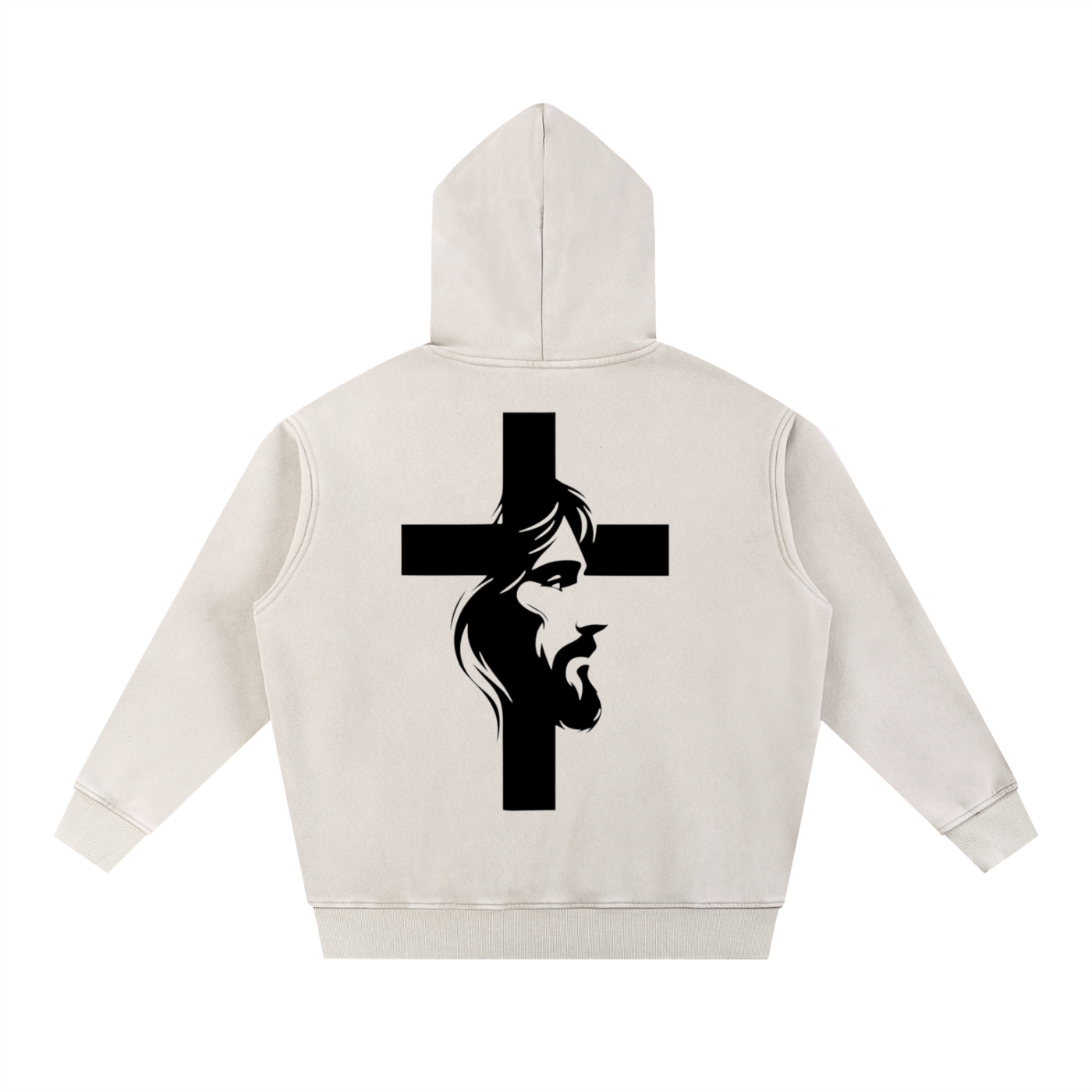 Jesus Cross - Snow Wash Fleece Oversize Hoodie