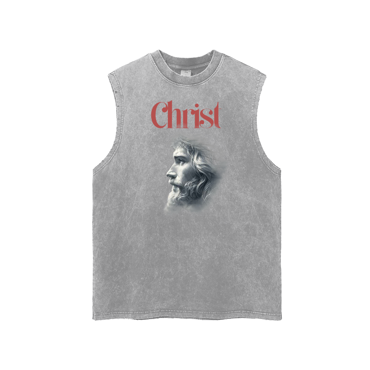 The Christ - Snow Washed Frayed Hem Tank Top