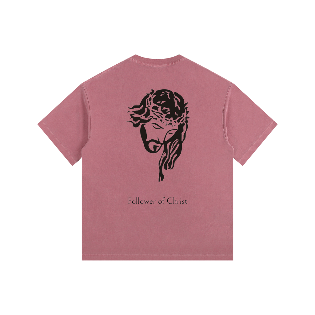 Follower of Christ - Vintage Washed Oversized Cotton T-Shirt