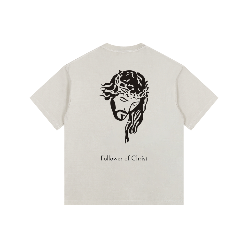 Follower of Christ - Vintage Washed Oversized Cotton T-Shirt