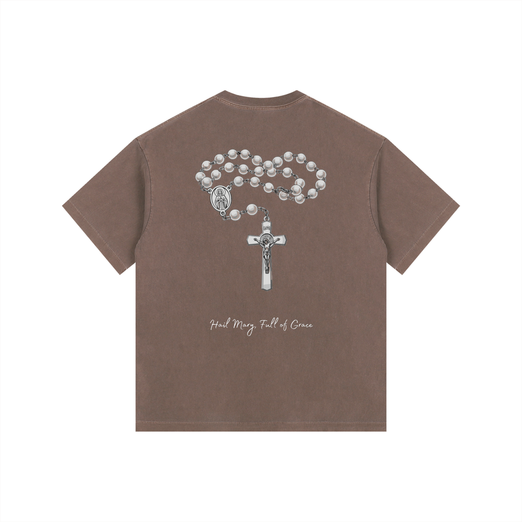 Rosary - Vintage Washed Oversized Cotton T-Shirt