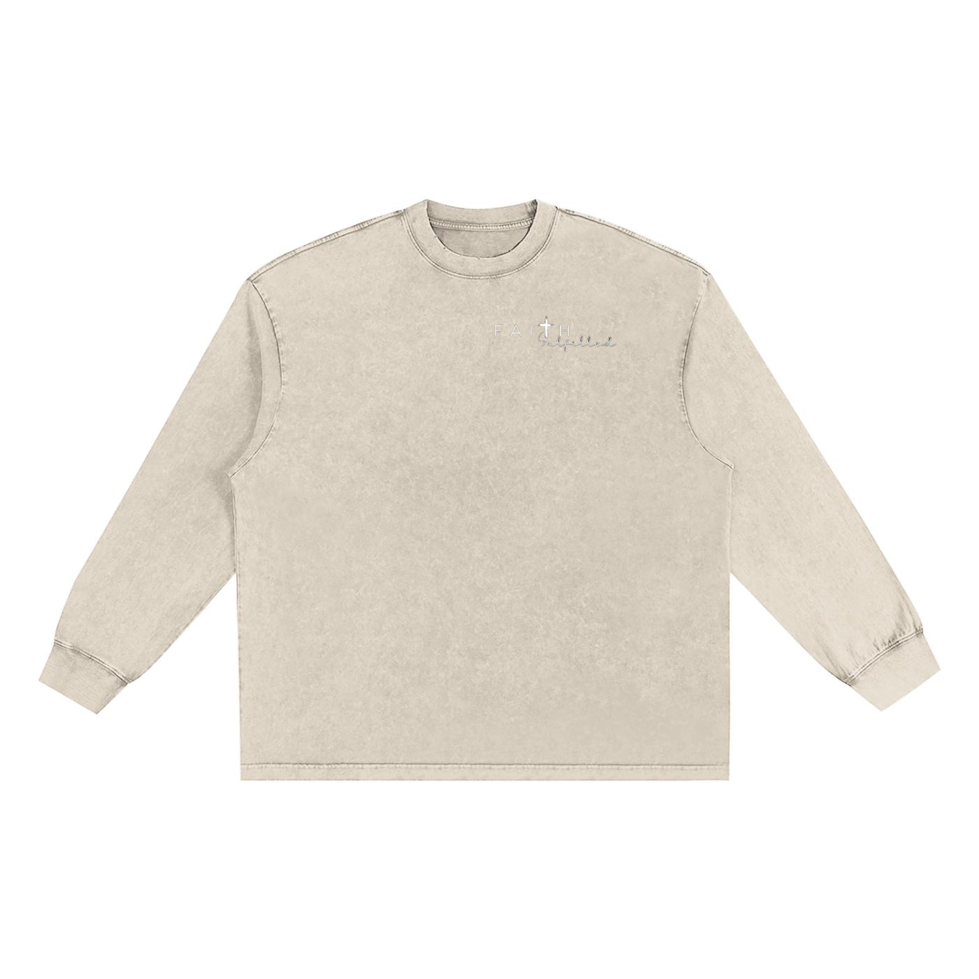 Jesus Is King Long Sleeve - Snow Washed Frayed Edge T-Shirt