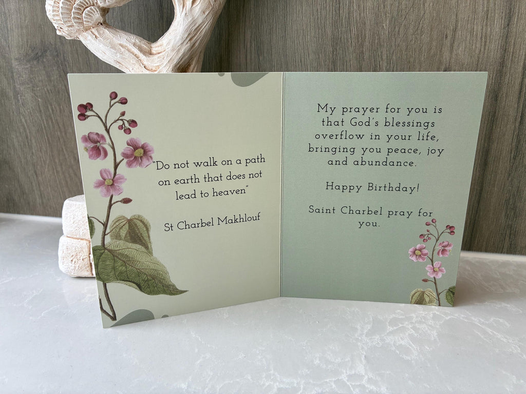 St Charbel Birthday Card