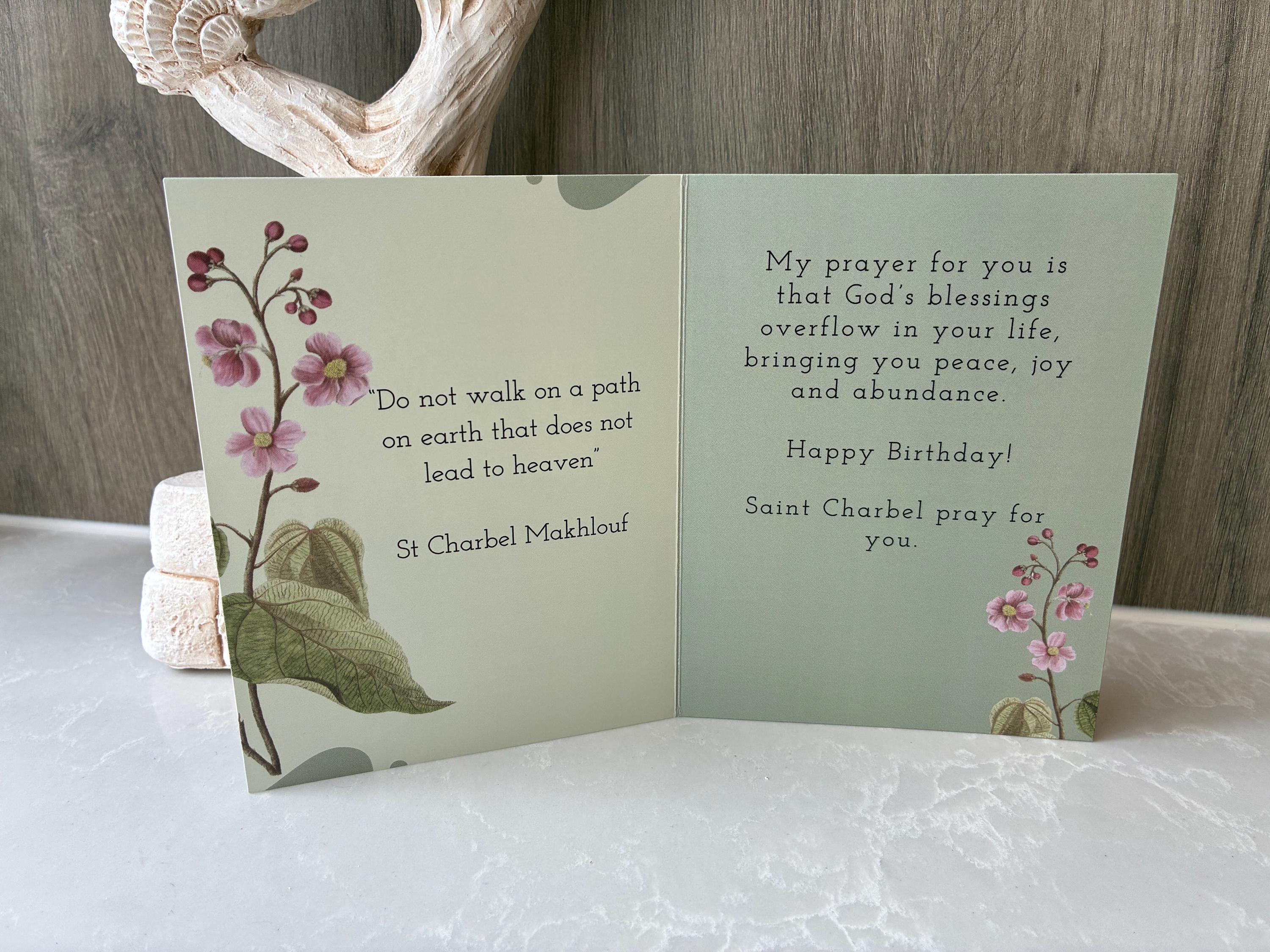 St Charbel Birthday Card